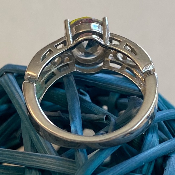 Women’s Sterling Silver Mystic Topaz 925 Thick Band Cocktail Ring Sz 6.75 - Picture 5 of 6